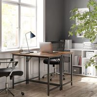 Bureau industriel pour la maison et le bureau avec plateau en bois et structure métallique, table d'écriture pour ordinateur pour salle d'étude, appartement et petit espace