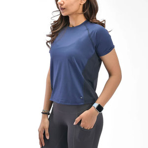 Summer Best Quality T-Shirt Workout <b>Top</b> Quick Dry <b>Compression</b> Seamless Knitted Sportswear Athletic Elastic <b>Women</b> T-Shirt - Product Image 5