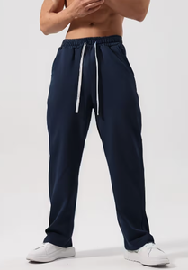 Pantalones Deportivos de Algodón Azul Marino para Hombre Hardihood International, Cintura Elástica con Cordón, Bolsillos Laterales Casuales, Tejido de Peso Medio para Otoño - Product Image 6