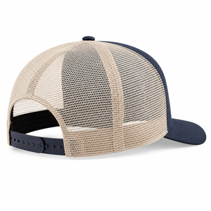 Custom Embroidered Trucker <b>Hat</b> Navy Blue Mesh Back 6-Panel Adjustable <b>Cap</b> For Men Casual Spring Summer Wear - Product Image 6