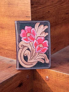 ที่ใส่หนังสือเดินทางหนังดีไซน์ใหม่อุปกรณ์เดินทางอเนกประสงค์แกะสลักด้วยมือสไตล์ตะวันตก - Product Image 2