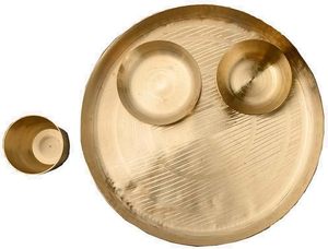 Juego de platos de latón vintage para cena, platos indios, cuencos de vidrio para servir comida, juego de comedor tradicional para cocina. - Product Image 4