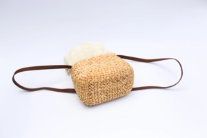 Hand-Woven <b>Straw</b> and Water Hyacinth <b>Bag</b> - Fashionable Oval Shape - Handmade Crossbody <b>Bag</b> with Canvas Lining and Drawstring - Product Image 3