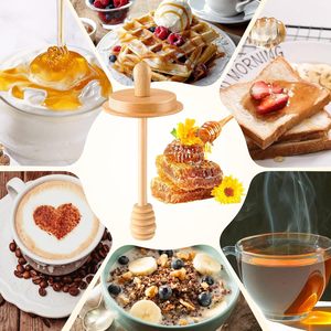 Cucharas de madera para miel, palitos de madera para tarros Mason de boca regular, cucharas de madera y tapas para boca regular - Product Image 2