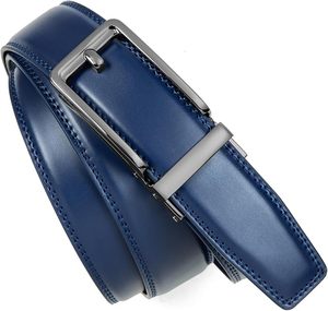 Cinturón Formal de Cuero Genuino para Hombre, Color Sólido, Hebilla de Pin Rectangular de Hierro, Duradero, Negro, 3.5 cm - Product Image 2