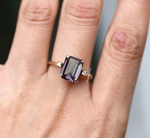 Anillo de Alexandrita, Anillo de Plata para Mujer, Anillo de Plata Maciza, Anillo con Piedra Preciosa, Anillo Delicado, Anillo de Promesa, Anillo Minimalista para Regalo - Product Image 3
