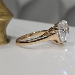 Anillo de Diamantes con Certificado IGI, Claridad VVS, Forma de Corazón, Diamante Cultivado en Laboratorio, Anillo de Boda en Oro Amarillo de 14K para Mujer - Product Image 2