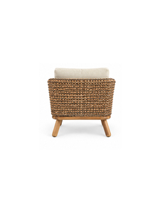 Fauteuil en rotin moderne avec coussin en coton, pieds en bois, design mid-century pour salon, meubles de maison - Product Image 3