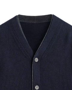 Cardigan en acrylique pour homme, à manches longues, boutonné, tricoté, doux, chaud, confortable, décontracté, léger, avec ourlet côtelé, classique - Product Image 5