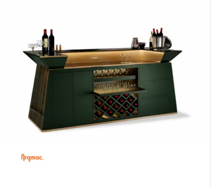 Ensemble de bar en bois de luxe Argmac 8x2 pieds, comptoir de bar contemporain sur mesure pour la maison, l'hôtel, le club ou le bar - Product Image 2