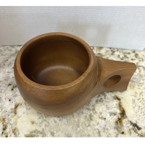 Wooden Coffee <b>Cup</b> Acacia Tea Mug Polished Handle <b>Cup</b> for Restaurant <b>Camping</b> Gift Use - Product Image 2