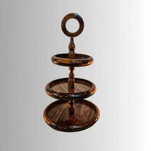 Soporte Redondo de Madera Ecológico Hecho a Mano para Tartas, Pedestal para Postres, Apto para Lavavajillas, Estilo Rústico para el Hogar, Panadería, Bodas - Product Image 4