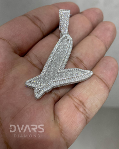 Collier Pendentif Lettre Alphabet en Argent 925 Style Hip Hop Diamant Moissanite Taille Brillant Sertissage Griffe Unisexe Luxe - Product Image 2