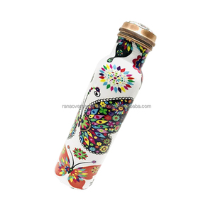 Personalized <b>Hot</b> Sale Leak Proof Ayurvedic Drinkware Copper <b>Bottle</b> With Butterfly Pattern for Travelling Purpose Copper Vessel - Product Image 2