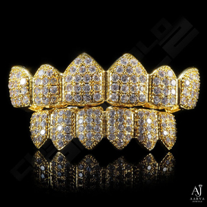 Grillz dentaires Hip Hop personnalisés en argent avec moissanite, plaqué or rose, certifiés IGI, ensemble complet supérieur et inférieur - Product Image 4