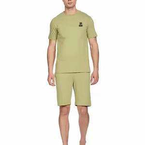 Service OEM Ensemble T-shirt et short en toile respirante pour homme, 100% coton, idéal pour l'été - Product Image 1