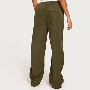 High Demand OEM Custom Green Oversized Fit <b>Wide</b> <b>Leg</b> <b>Jogger</b> With Piping Windbreaker Women's Sweatpants Women's Pants & Trousers - Product Image 5