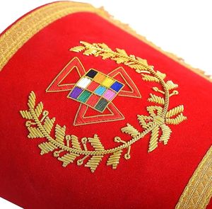 High Priest Royal Arch Chapter Cuff - <b>Red</b> Velvet With Gold Fringe Metal type Brass Gem type No gemstone - Product Image 5