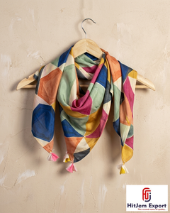 Premium Custom Printed <b>Silk</b> <b>Scarf</b> Soft Lightweight Womens <b>Square</b> Headscarf OEM Textile Manufacturing Supplier - Product Image 3