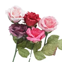 Single Paper Roses Stem, Artificial Flowers