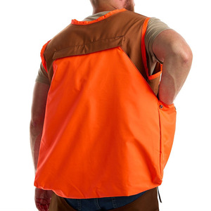 Gilet de pêche imperméable pour homme, couleur orange, avec impression personnalisée, fermeture éclair, doublure respirante et plusieurs poches, OEM - Product Image 2