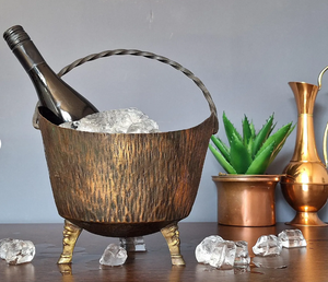 Top Hammered Copper Wine Cooler Ice <b>Bucket</b> With Brass Champagne Chiller Beer Ice <b>Bucket</b> and Wine Tubs for Sale - Product Image 2
