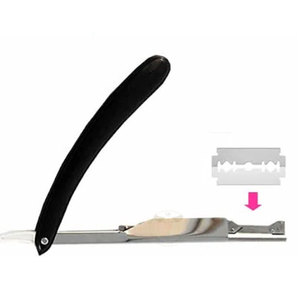 Straight Razor Cut Throat <b>Barber</b> Carbon Steel <b>Blade</b> Black Handle Vintage Shaving - Product Image 6