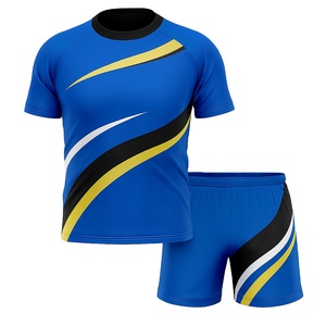 ชุดยูนิฟอร์มรักบี้แบบกำหนดเองสำหรับทุกเพศ ชุดเสื้อวอลเลย์บอลและกางเกงขาสั้นแบบแห้งเร็ว ชุดกีฬาสำหรับทีม พร้อมสีและโลโก้ที่ปรับแต่งได้ - Product Image 1