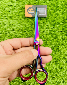 Rainbow Hair Scissors 6.5 Inch Short Handle Right Handed Professional Barber <b>Shears</b> Stainless Steel Salon Cutting <b>Tools</b> - Product Image 1