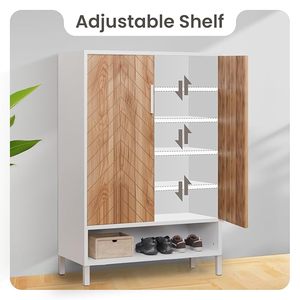 Saleem International <b>Shoe</b> Rack Wooden with Door <b>Shoe</b> Racks Organizer for Entryway, Hallway & Bedroom with Lock 18 Pair Cabinet - Product Image 2