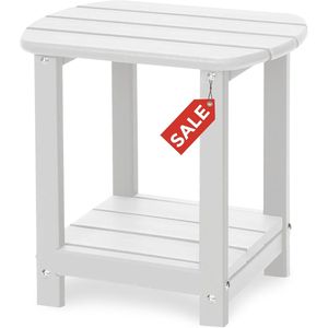 Tavolino da Esterno a 2 Ripiani con Vano Portaoggetti, Piano Resistente alle Intemperie - Product Image 1