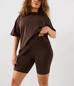 Summer 2025 Women's Formal 100% Cotton Lace Two Piece O-Neck Sweatshirt Shorts Set High Quality Breathable Eco-Friendly - Product Image 5