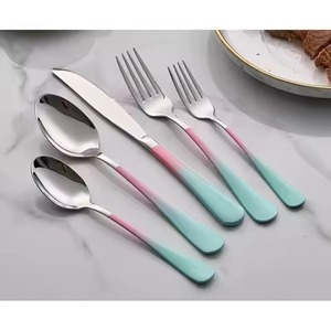 Ensemble de couverts en métal contemporain, ensemble de couverts de table, cuillère, fourchette, couteau, accessoires de cuisine élégants, durables - Product Image 2