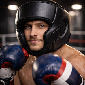 Casco de Boxeo Ligero de Cuero PU, Protector de Cabeza con Absorción de Impactos y Ventilación para Entrenamiento y Sparring de Adultos - Product Image 6
