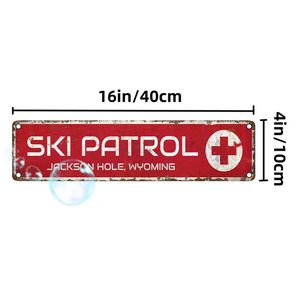 CIFbuy Jackson Hole Ski Patrol Wyoming - Letrero de aluminio impermeable y a prueba de polvo, decoración de pared vintage para el hogar, servicio de recogida disponible - Product Image 2