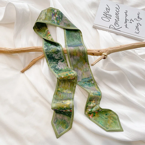 Delicate Streamers Silk Bag Straps Oil Painting Style Small Ribbon Long Scarf Belt Four Seasons Versatile Fashion <b>Headband</b> - Product Image 4