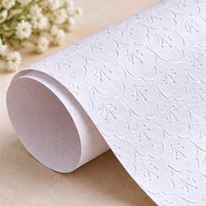 Feuilles de papier gaufré blanc de qualité supérieure, motifs floraux, feuilles et étoiles variés, pour cartes de mariage, emballage cadeau, travaux manuels DIY - Product Image 6