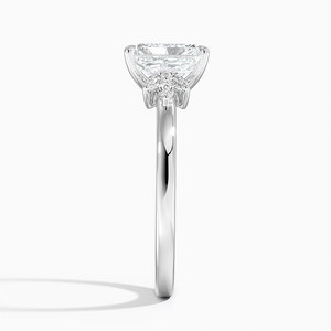 Anillo BOJ 0148 con Corte Radiante, Plata 925, Engaste de Racimo Marquise, Anillo Solitario con Diamante de 2ct, Color D, VVS1, Moissanita, Certificado GRA, en Oferta - Product Image 3