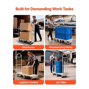 Carrello Industriale U-Boat con Capacità di Carico di 900 kg, Piattaforma in Acciaio Resistente, Carrello a Mano per Movimentazione Materiali - Product Image 6