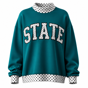 2026 <b>Mock</b> <b>Neck</b> Sweatshirt Women Oversized Pullover Heavyweight Fleece <b>Top</b> Casual Drop Shoulder Streetwear Breathable Wear - Product Image 5
