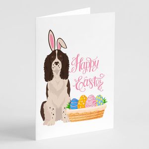 Whimsical A7 Size 5x7 Blank Note <b>Cards</b> <b>Pack</b> 8 English Springer Spaniel <b>Easter</b> Greeting <b>Cards</b> Envelopes for Personal Use Holiday - Product Image 1