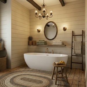 Baignoire ovale autoportante Salvere 60 pouces Modèle FW-7702-60 Convient à plusieurs ambiances - Product Image 4