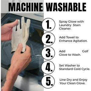 Guantes de Golf para Hombre |   100% Sintético |   Diseño de malla flexible para una ventilación fresca |   Duración mucho mayor que la del cuero |   Lavable a máquina - Product Image 6