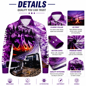 Personalized Plus Size Adventure Shirt Lightweight Quick Dry 4-Way Stretch Fishing Hunting Hiking Off-<b>Road</b> Camping Outdoor - Product Image 1