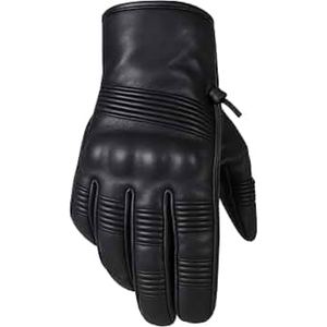 Guantes de Motociclista de Cuero Genuino Encerado de Primera Calidad con Forro Interior Cálido y Acolchado de Espuma para Prevenir Lesiones - Product Image 1