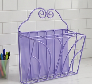 Elegant Metal <b>Wire</b> <b>Storage</b> <b>Basket</b> Purple Color Rectangle Hanging Multi-Purpose Neatening Organizer Stylish Home Accent - Product Image 6
