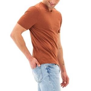 Nueva Llegada, Camiseta Deportiva Casual de Color Sólido Básico, 100% Algodón, de Secado Rápido, Ecológica, Ajustada, con Cuello en V para Hombre, con Logotipo Personalizado - Product Image 3