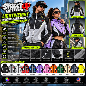 เสื้อแจ็คเก็ตสะท้อนแสงแฟชั่นสำหรับผู้ชาย แบบซิป มีฮู้ด ผ้าไนลอน  รับผลิตตามแบบ OEM - Product Image 4