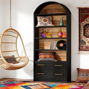 Modern Arched Bookshelf Display Rack Stylish <b>Bookcase</b> for Home or Office - Product Image 1