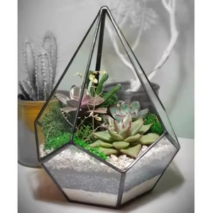 กระถางต้นไม้โลหะตกแต่งภายในบ้าน พร้อมกระจกทรงเรขาคณิต สวยงามทันสมัย - Product Image 6